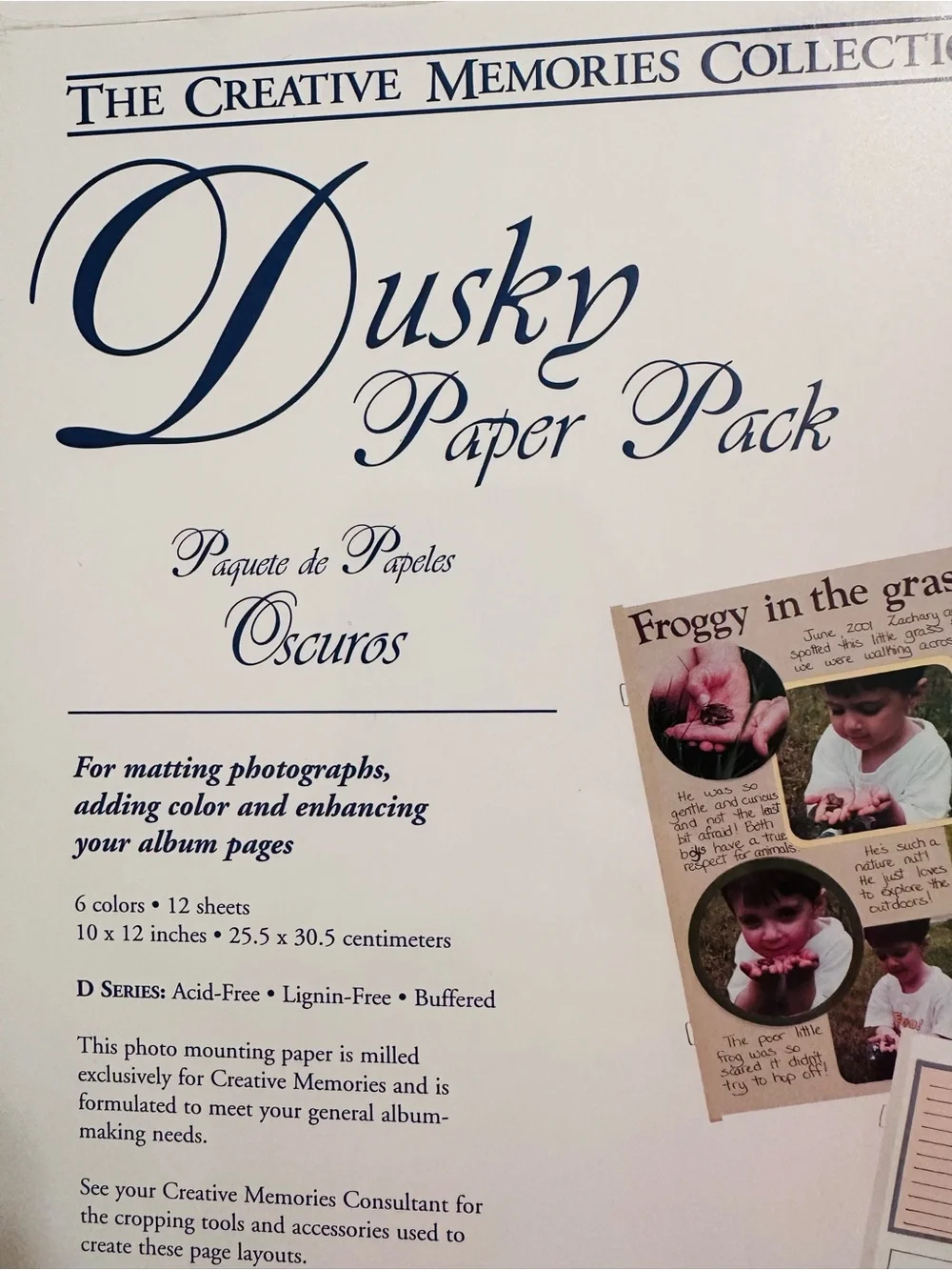 Creative Memories 10x12 Dusky Photo Mounting Paper - 6 colors • 12 sheets